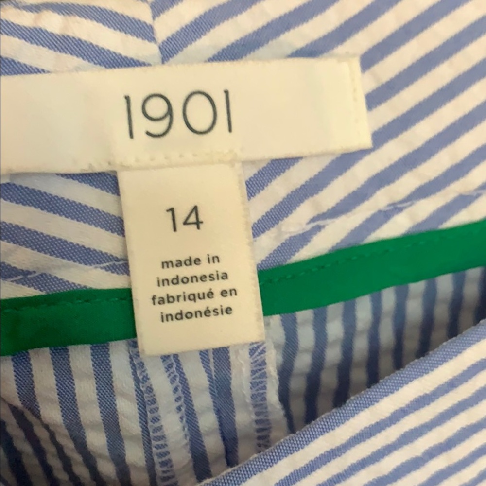 New 1901 Nordstrom seersucker Capri pants size 14 - Picture 4 of 6